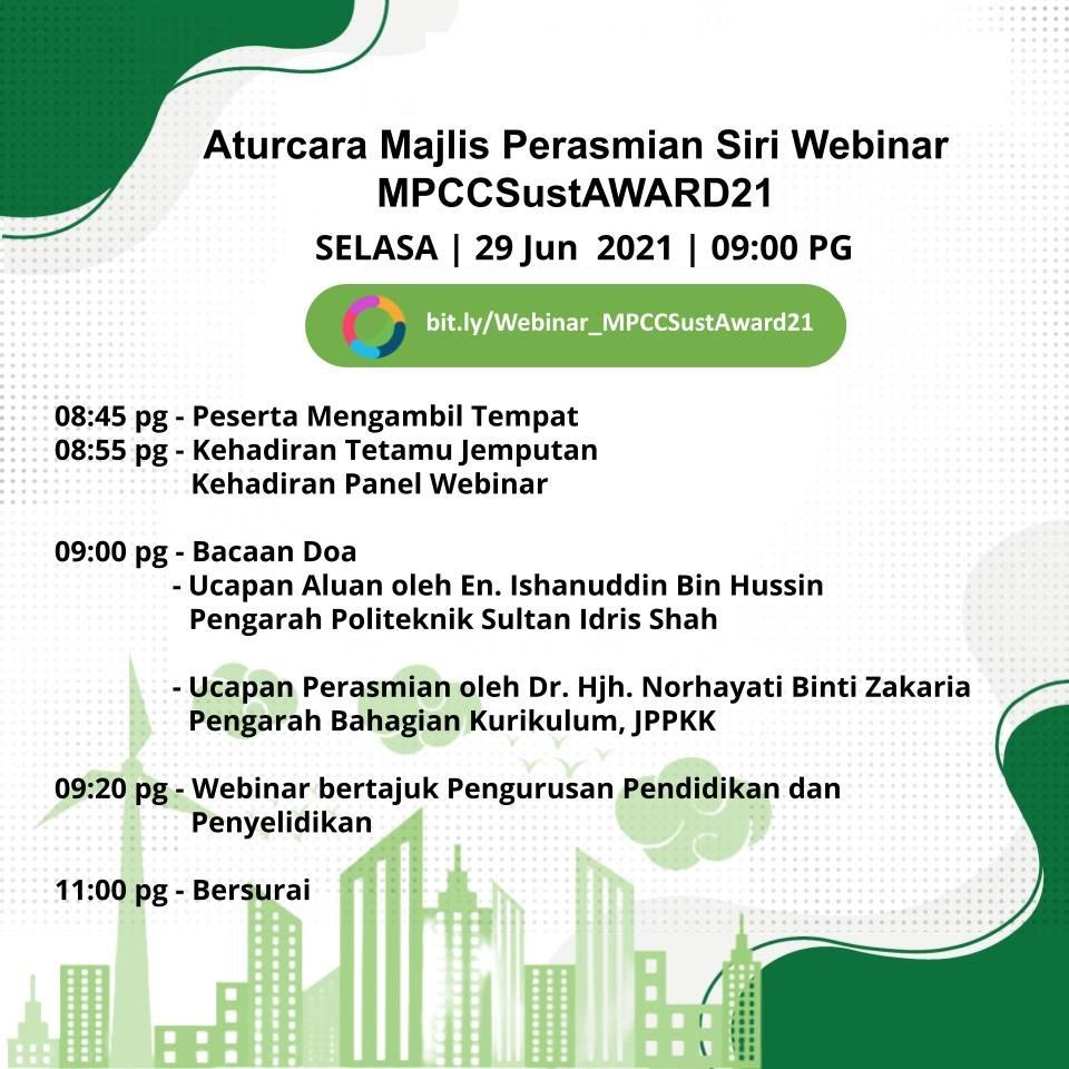 MAJLIS PERASMIAN SIRI WEBINAR MPPSSSustainAWARD 21